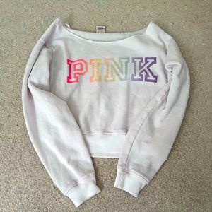 PINK Off the Shoulder Sweatshirt